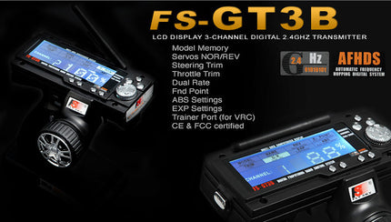 FlySky GT3B 2.4Ghz 3ch Radio with receiver  FS-GT3B