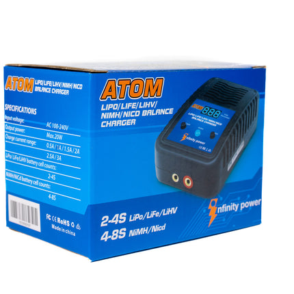 Infinity Power ATOM Charger AC 3.0A 2-4S Lipo/LiHV - 4-8S NiMH/Nicd  IP-ATOM