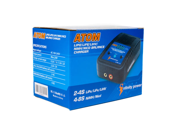 Infinity Power ATOM Charger AC 3.0A 2-4S Lipo/LiHV - 4-8S NiMH/Nicd  IP-ATOM
