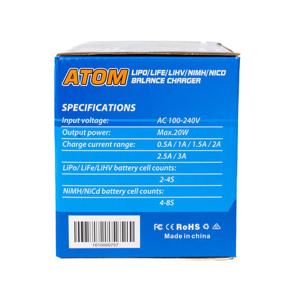 Infinity Power ATOM Charger AC 3.0A 2-4S Lipo/LiHV - 4-8S NiMH/Nicd  IP-ATOM